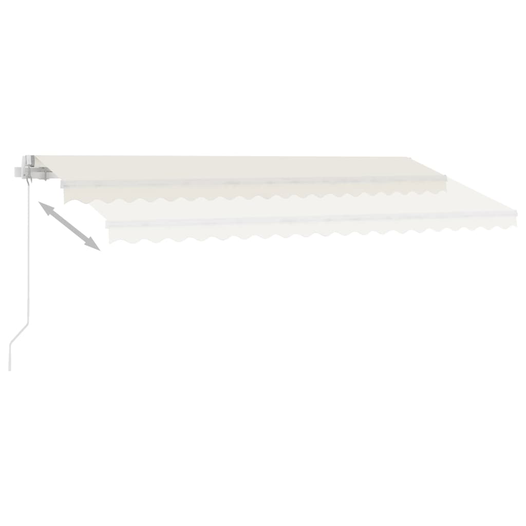 Copertină retractabilă manual cu LED, crem, 400x300 cm