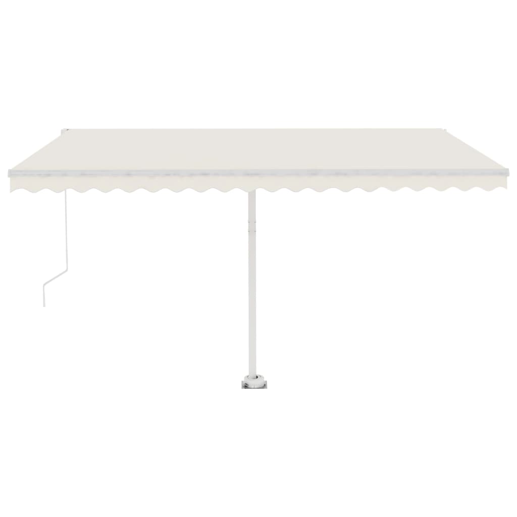 Copertină retractabilă manual cu LED, crem, 400x300 cm