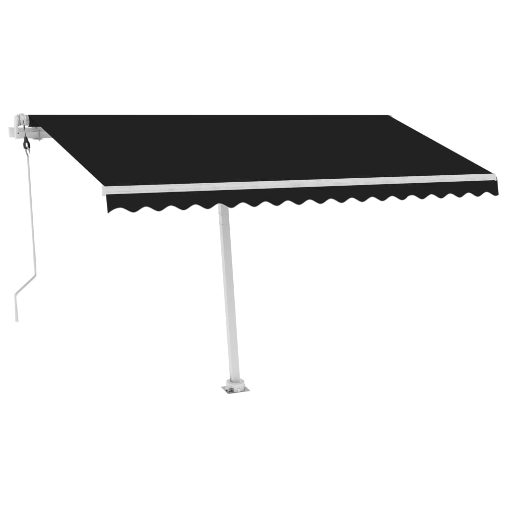 Copertină autonomă retractabilă automat, antracit, 400x300 cm