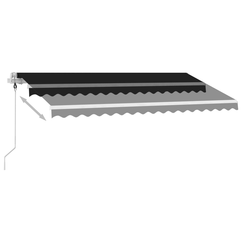 Copertină autonomă retractabilă automat, antracit, 400x300 cm