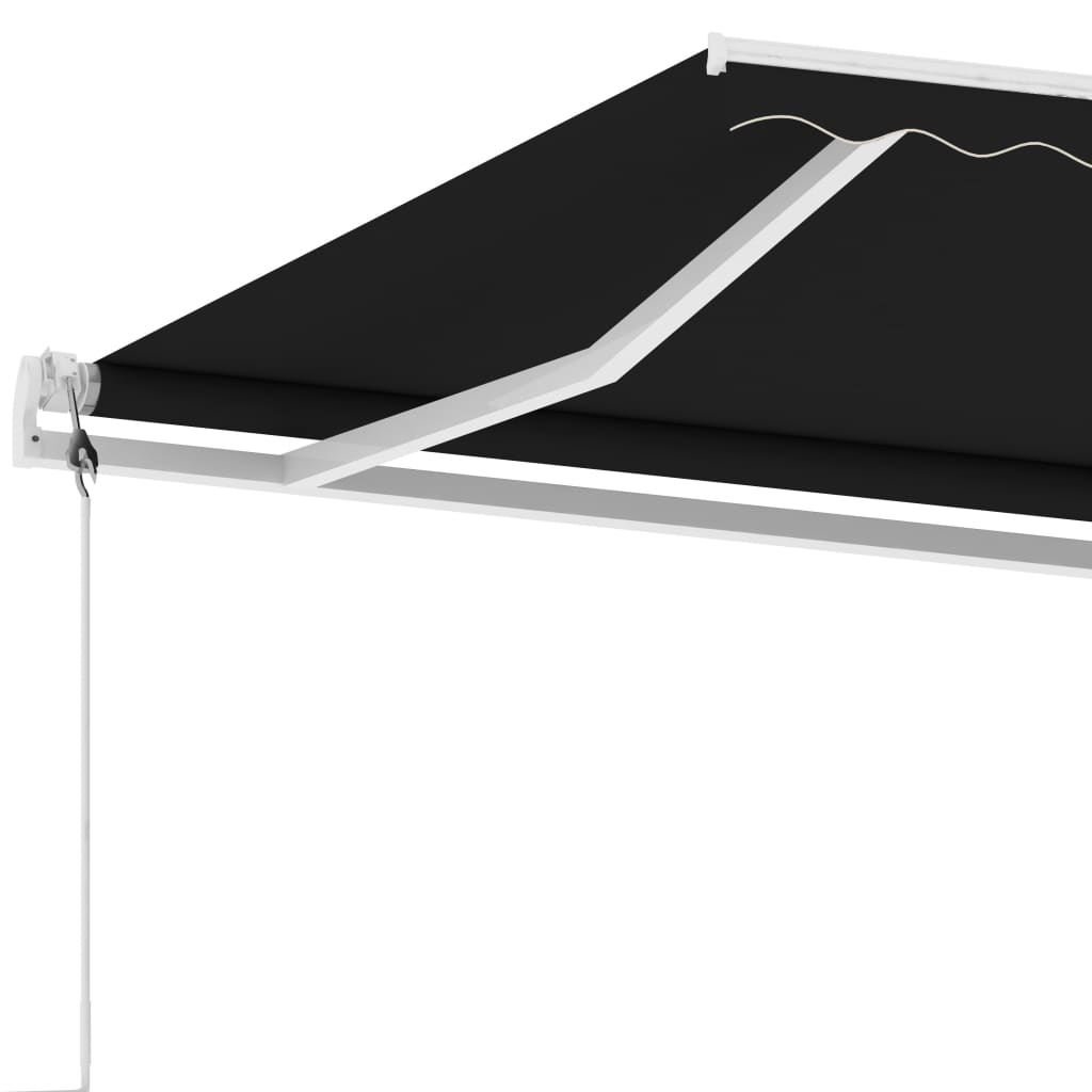 Copertină autonomă retractabilă automat, antracit, 400x300 cm