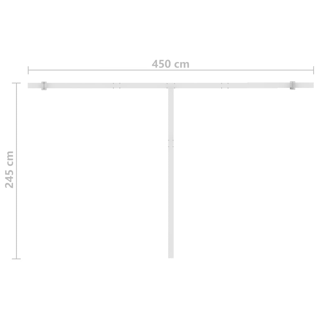 Copertină automată cu senzor vânt & LED, antracit, 450x300 cm