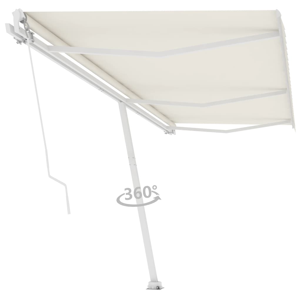 Copertină retractabilă manual, crem, 600x300 cm