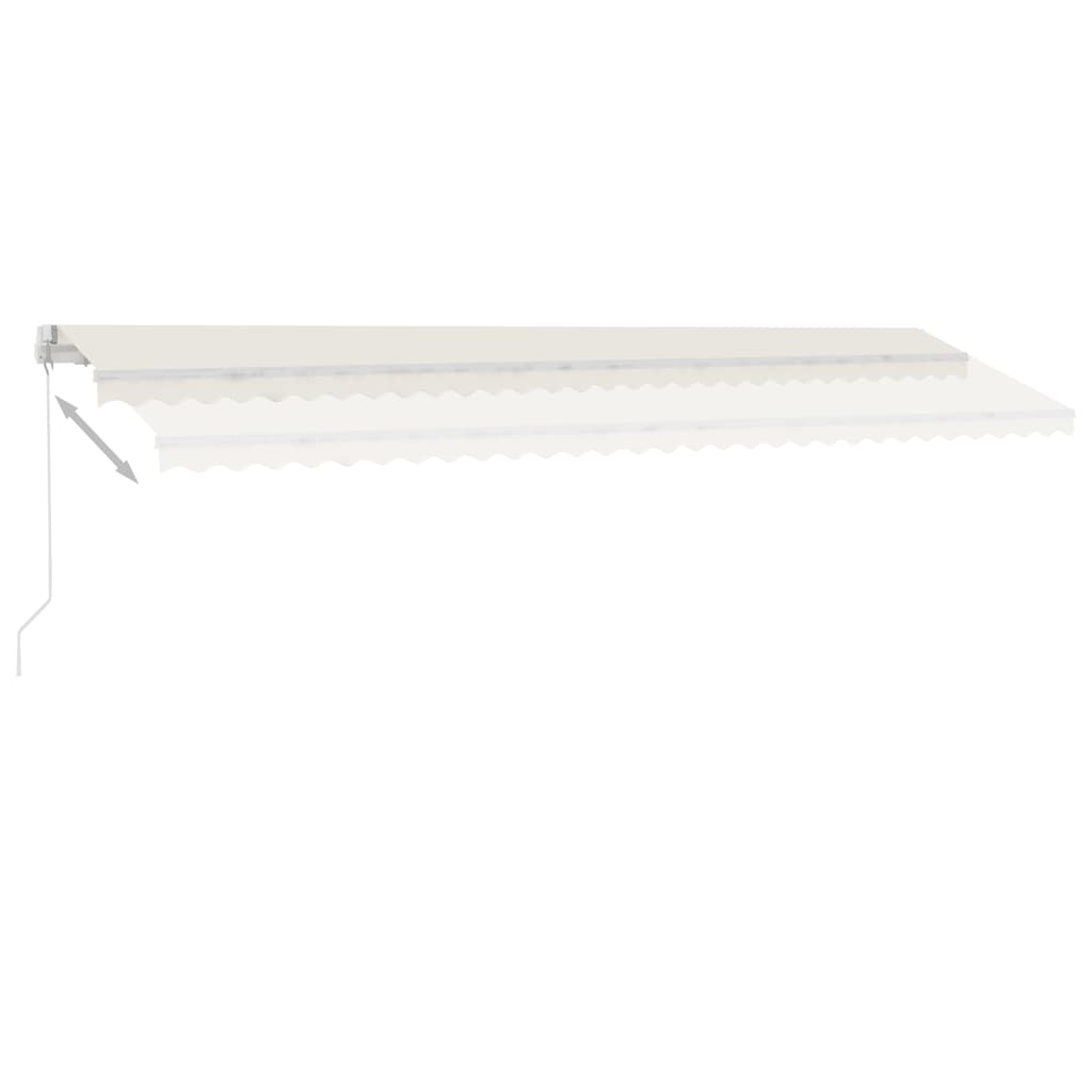 Copertină retractabilă manual, crem, 600x300 cm