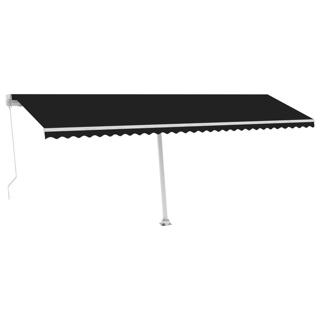 Copertină retractabilă manual cu LED, antracit, 600x300 cm