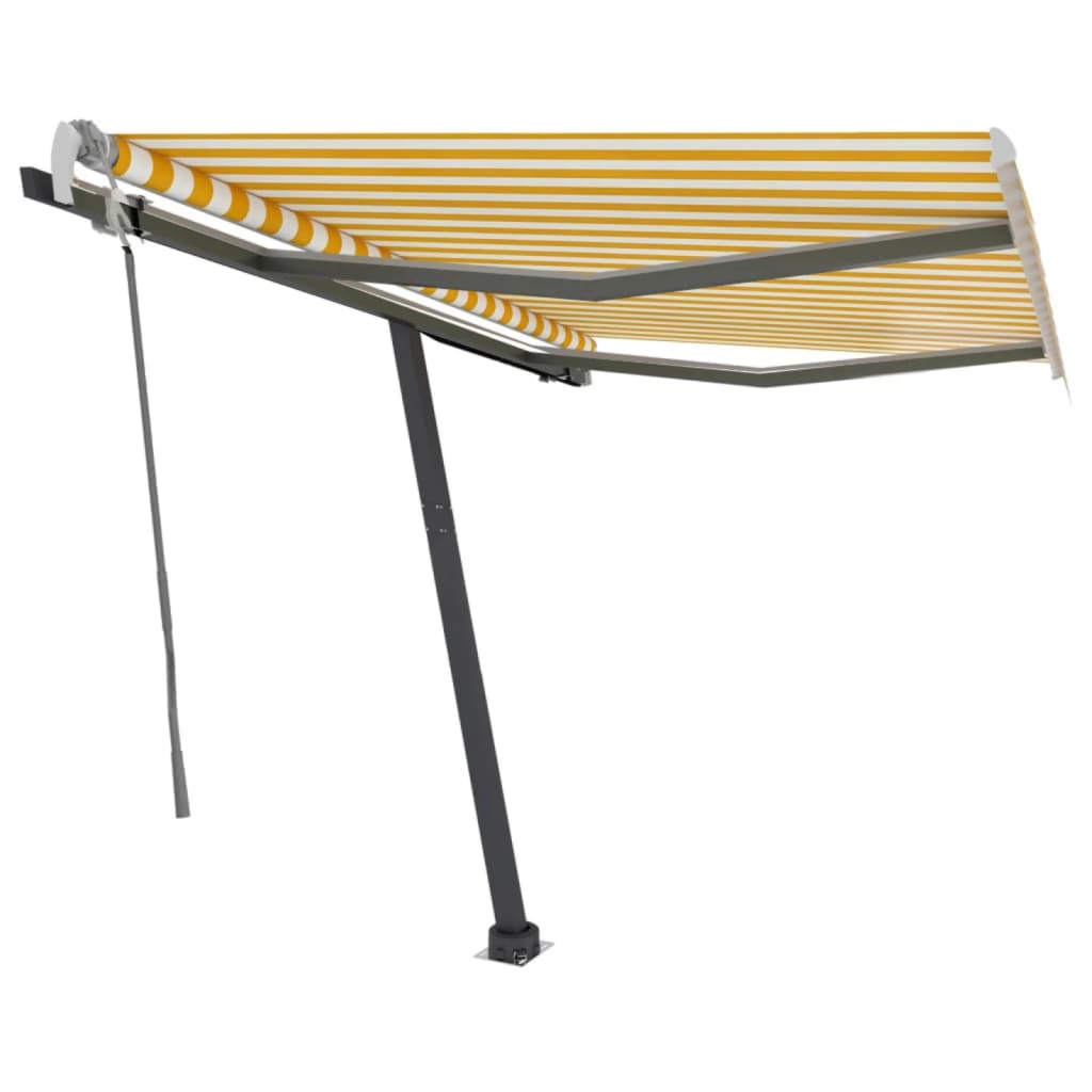 Copertină retractabilă manual cu LED galben și alb 300x250 cm