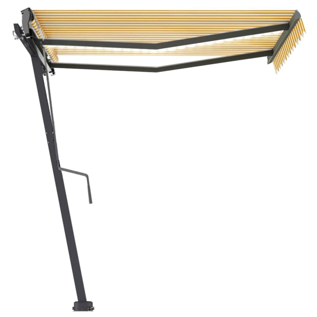Copertină retractabilă manual cu LED galben și alb 300x250 cm