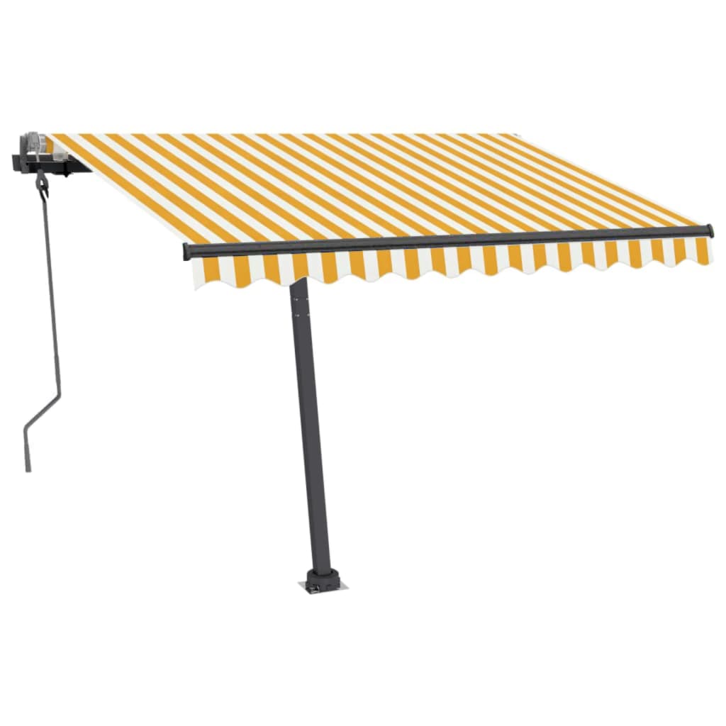Copertină retractabilă manual cu LED galben și alb 300x250 cm