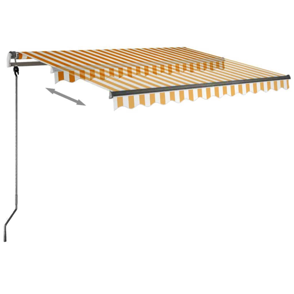 Copertină retractabilă manual cu LED galben și alb 300x250 cm