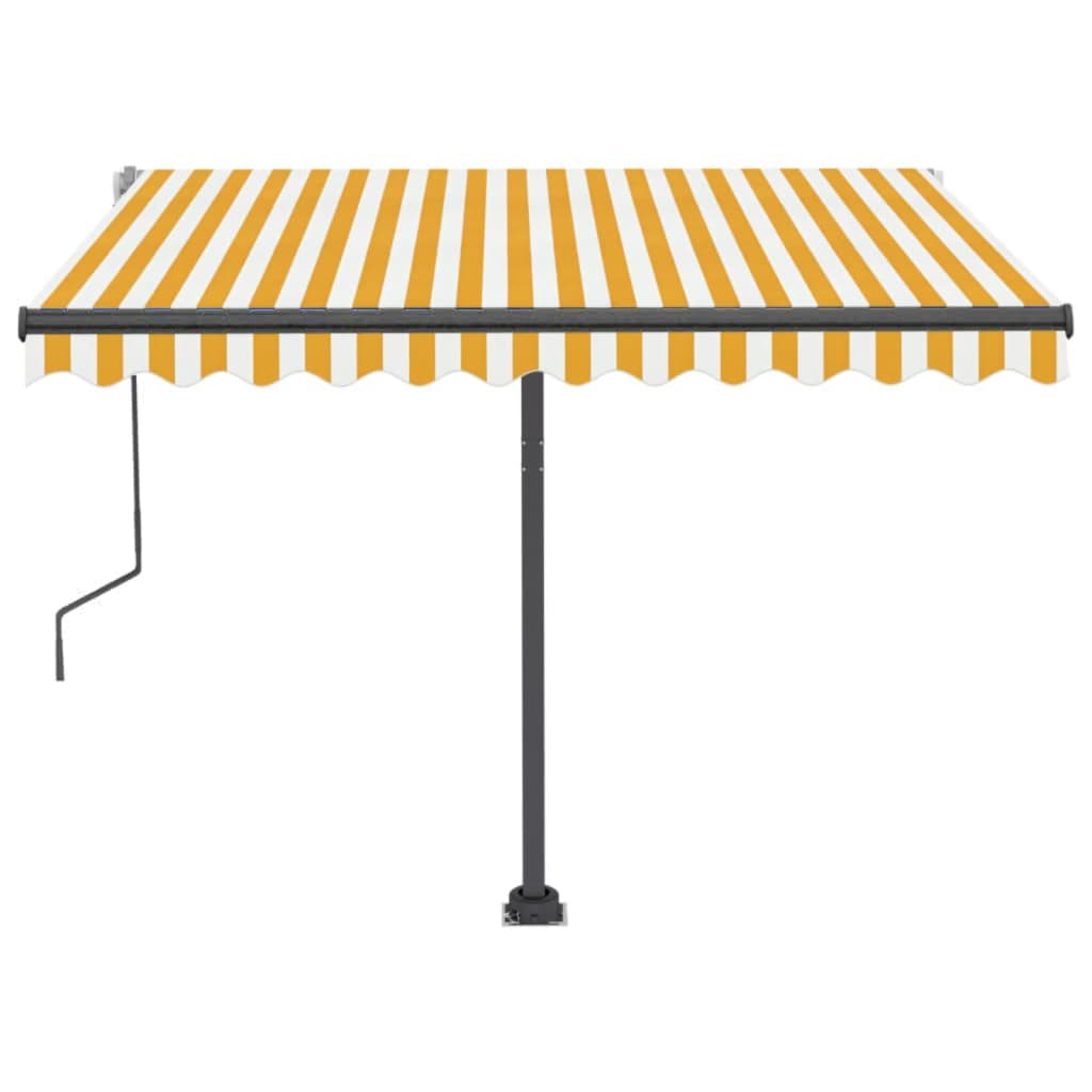Copertină retractabilă manual cu LED galben și alb 300x250 cm