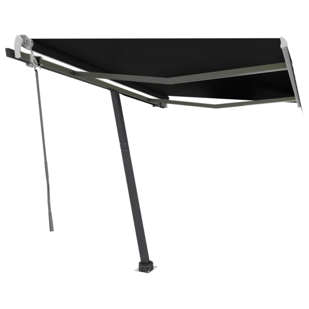 Copertină retractabilă manual cu LED, antracit, 300x250 cm