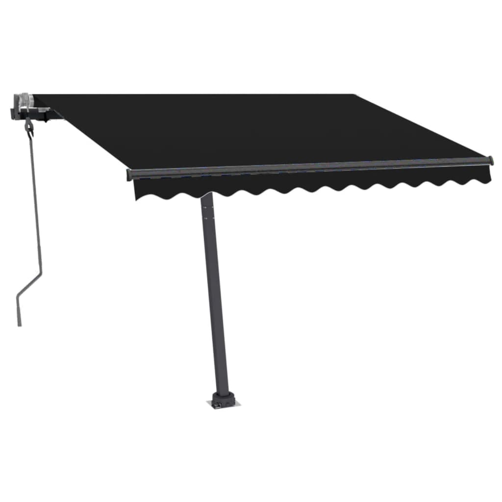 Copertină retractabilă manual cu LED, antracit, 300x250 cm