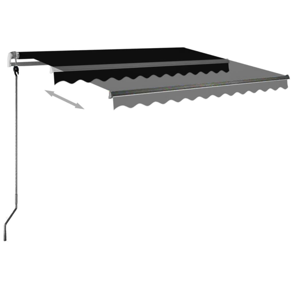 Copertină retractabilă manual cu LED, antracit, 300x250 cm