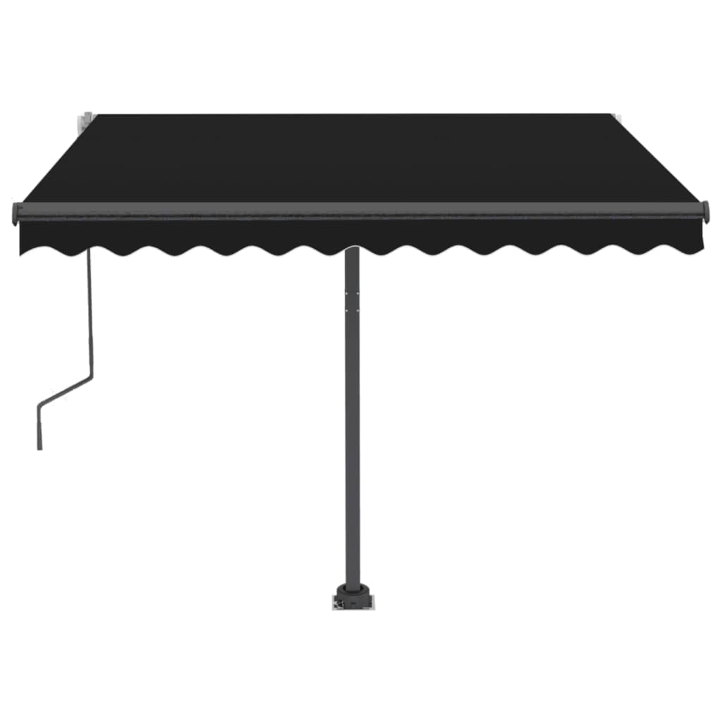 Copertină retractabilă manual cu LED, antracit, 300x250 cm