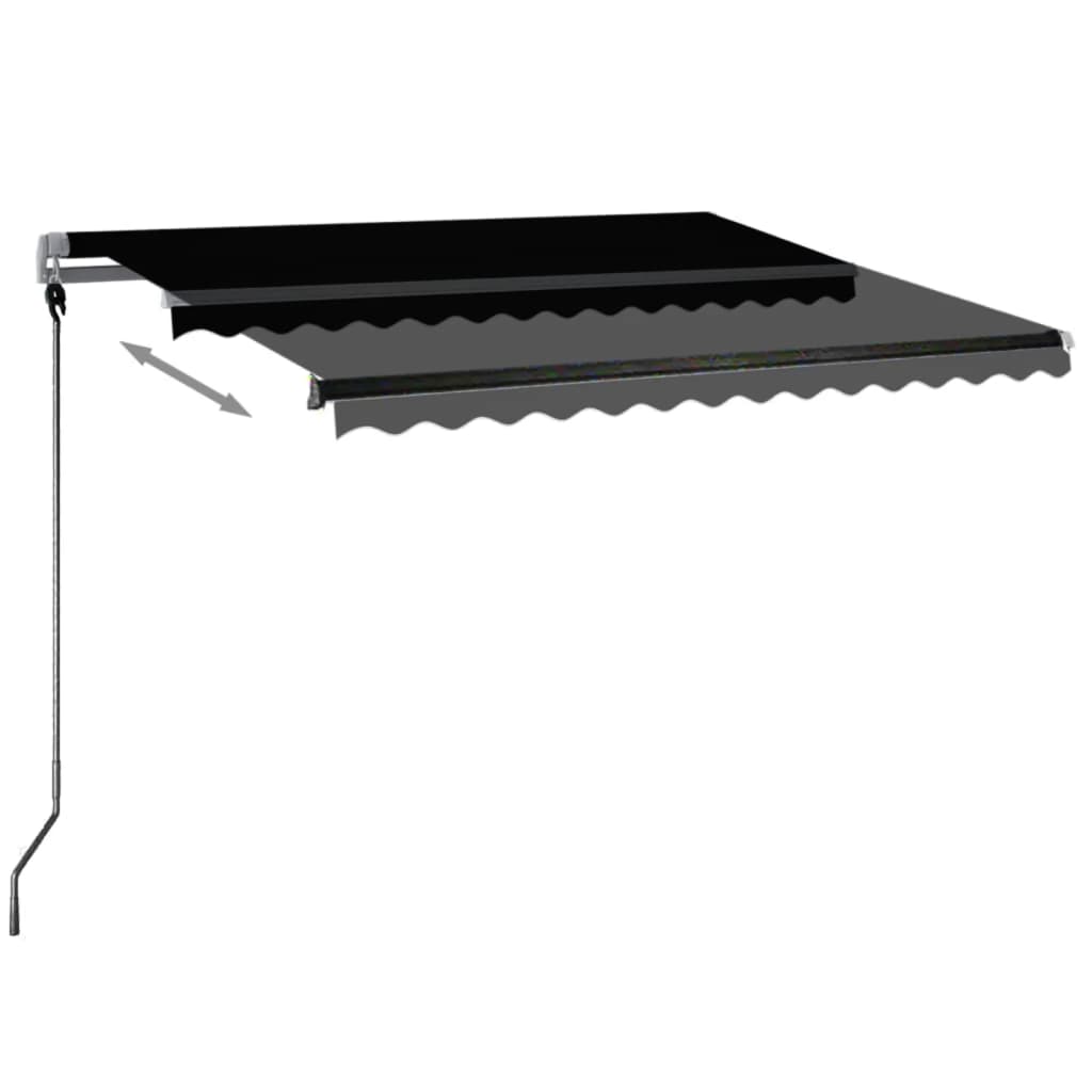 Copertină autonomă retractabilă automat, antracit, 300x250 cm
