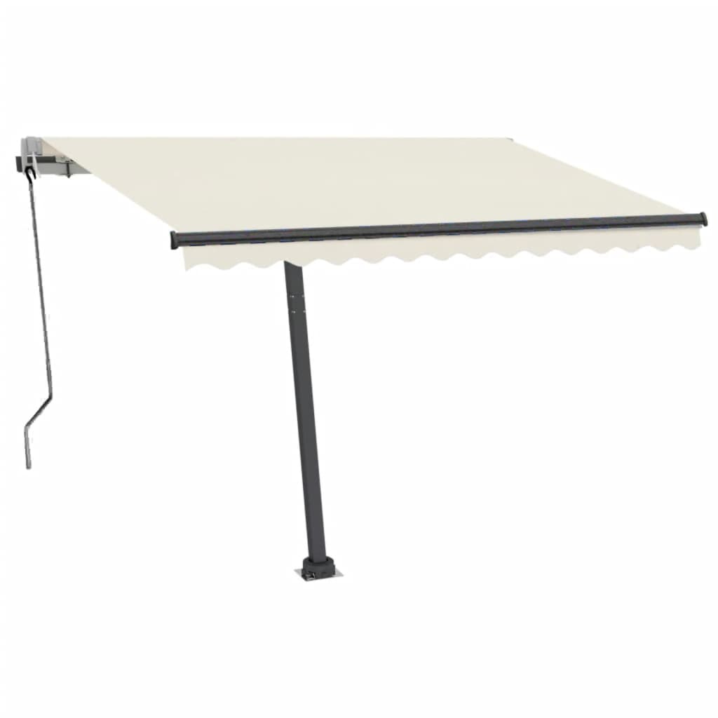 Copertină automată cu senzor vânt & LED, crem, 300x250 cm