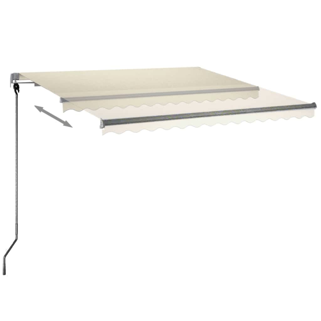 Copertină automată cu senzor vânt & LED, crem, 300x250 cm