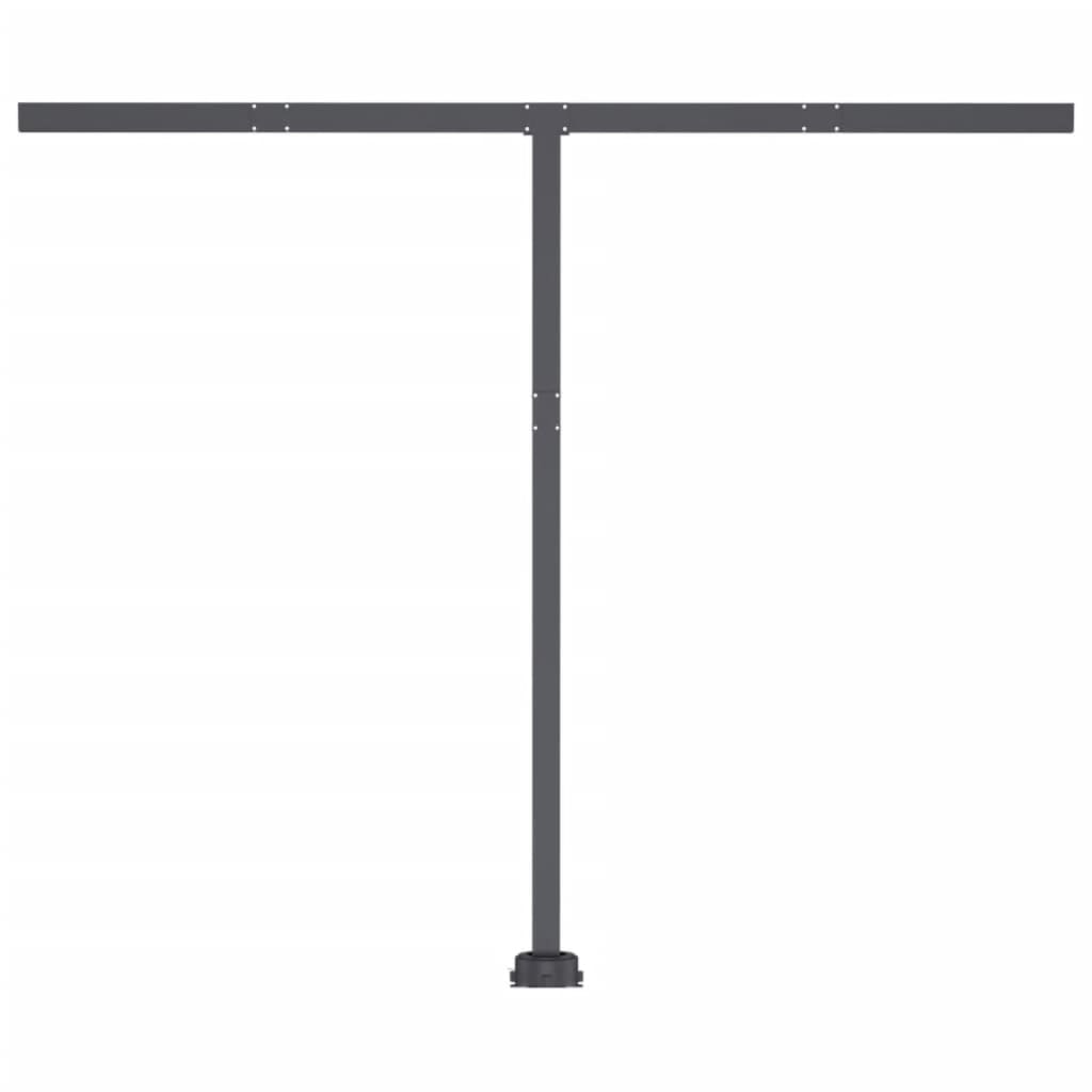 Copertină automată senzor vânt & LED, galben & alb, 300x250 cm