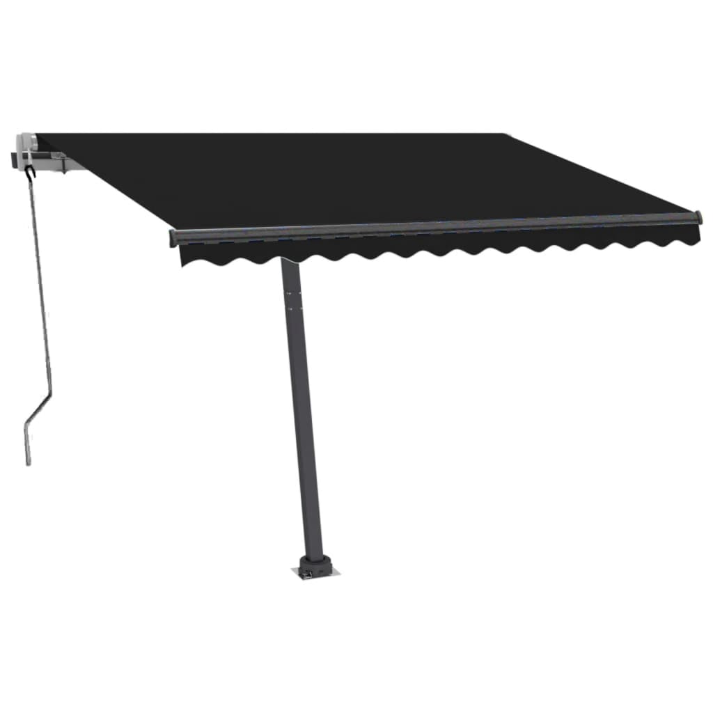 Copertină automată senzor vânt & LED, antracit, 300x250 cm