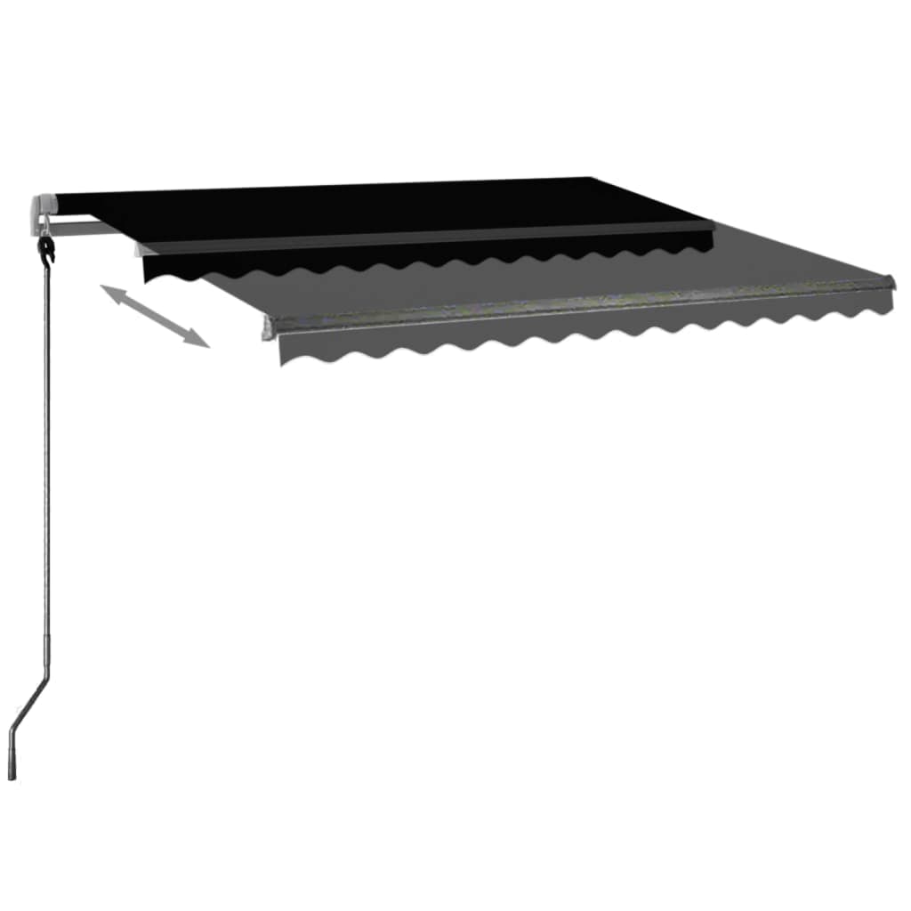 Copertină automată senzor vânt & LED, antracit, 300x250 cm