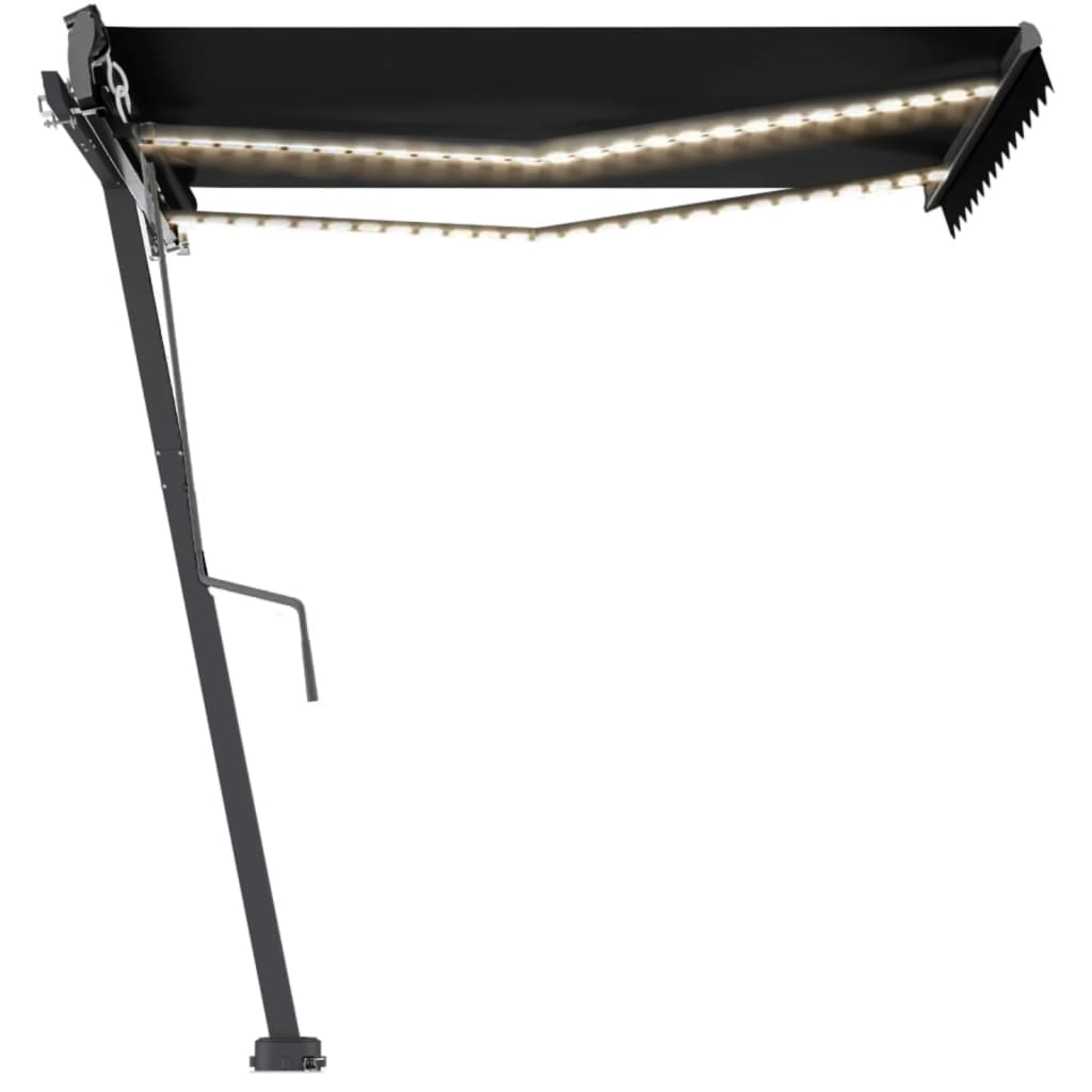 Copertină automată senzor vânt & LED, antracit, 300x250 cm