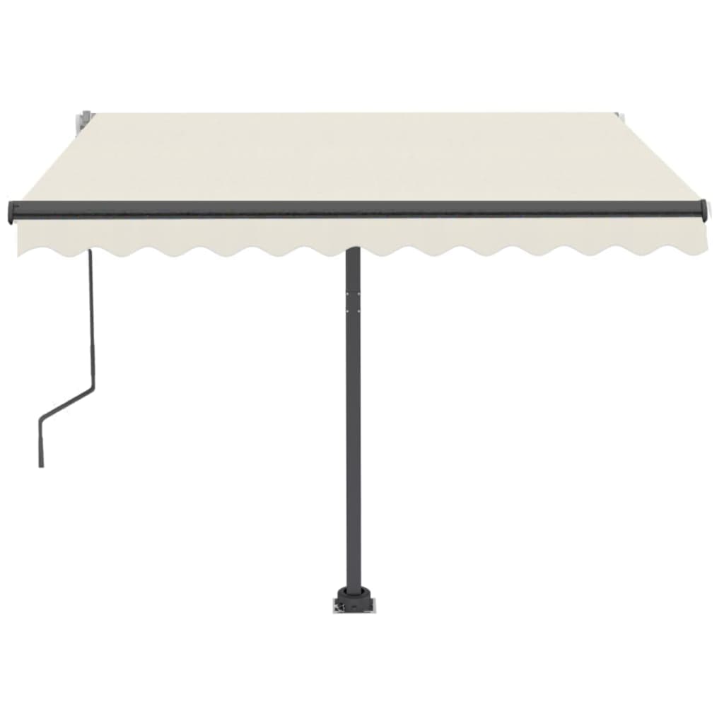Copertină retractabilă manual cu LED, crem, 350x250 cm