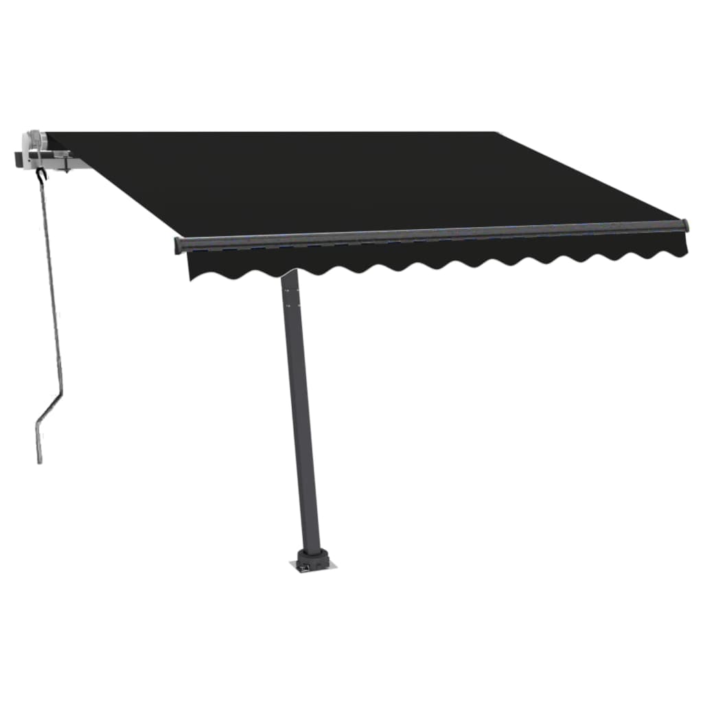 Copertină retractabilă manual cu LED, antracit, 350x250 cm