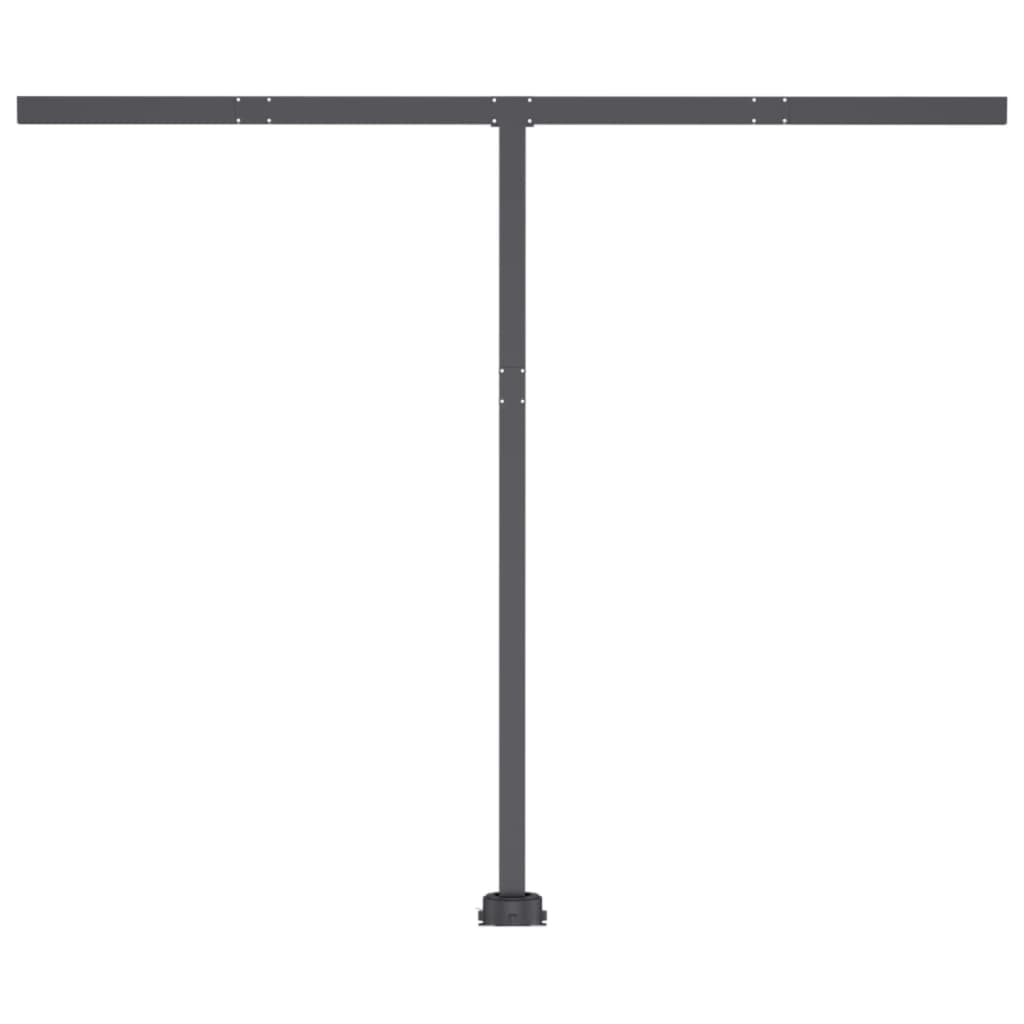 Copertină retractabilă manual cu LED portocaliu&maro 350x250 cm