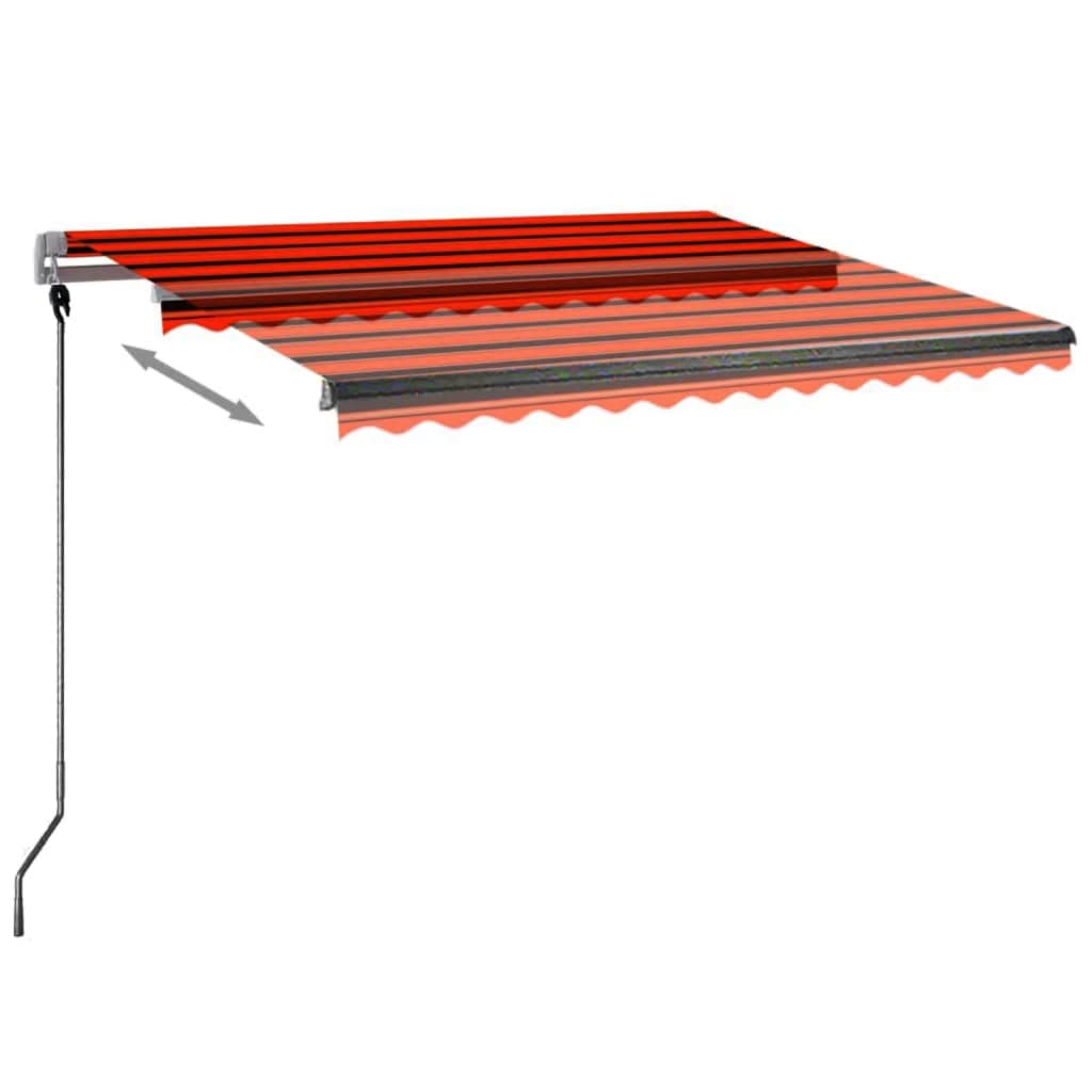 Copertină autonomă retractabilă automat, oranj&maro 350x250 cm