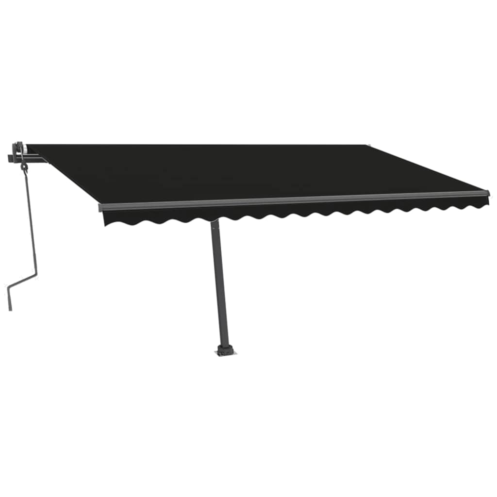 Copertină autonomă retractabilă manual, antracit, 400x300 cm