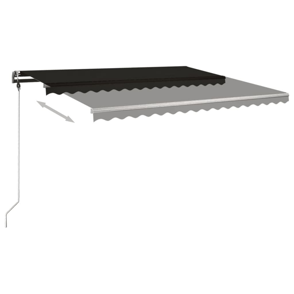 Copertină autonomă retractabilă manual, antracit, 400x300 cm
