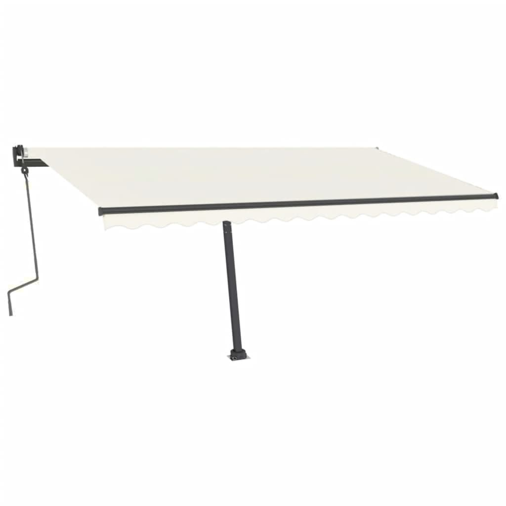 Copertină retractabilă manual cu LED, crem, 400x300 cm