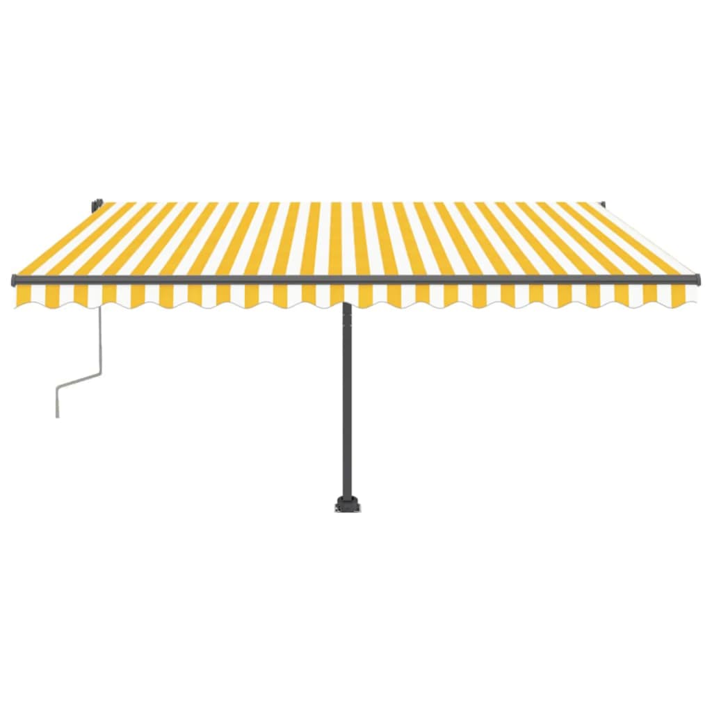 Copertină retractabilă manual cu LED, galben & alb, 400x300 cm
