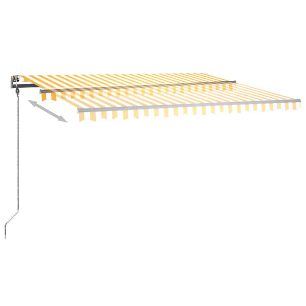 Copertină retractabilă manual cu LED, galben & alb, 400x300 cm