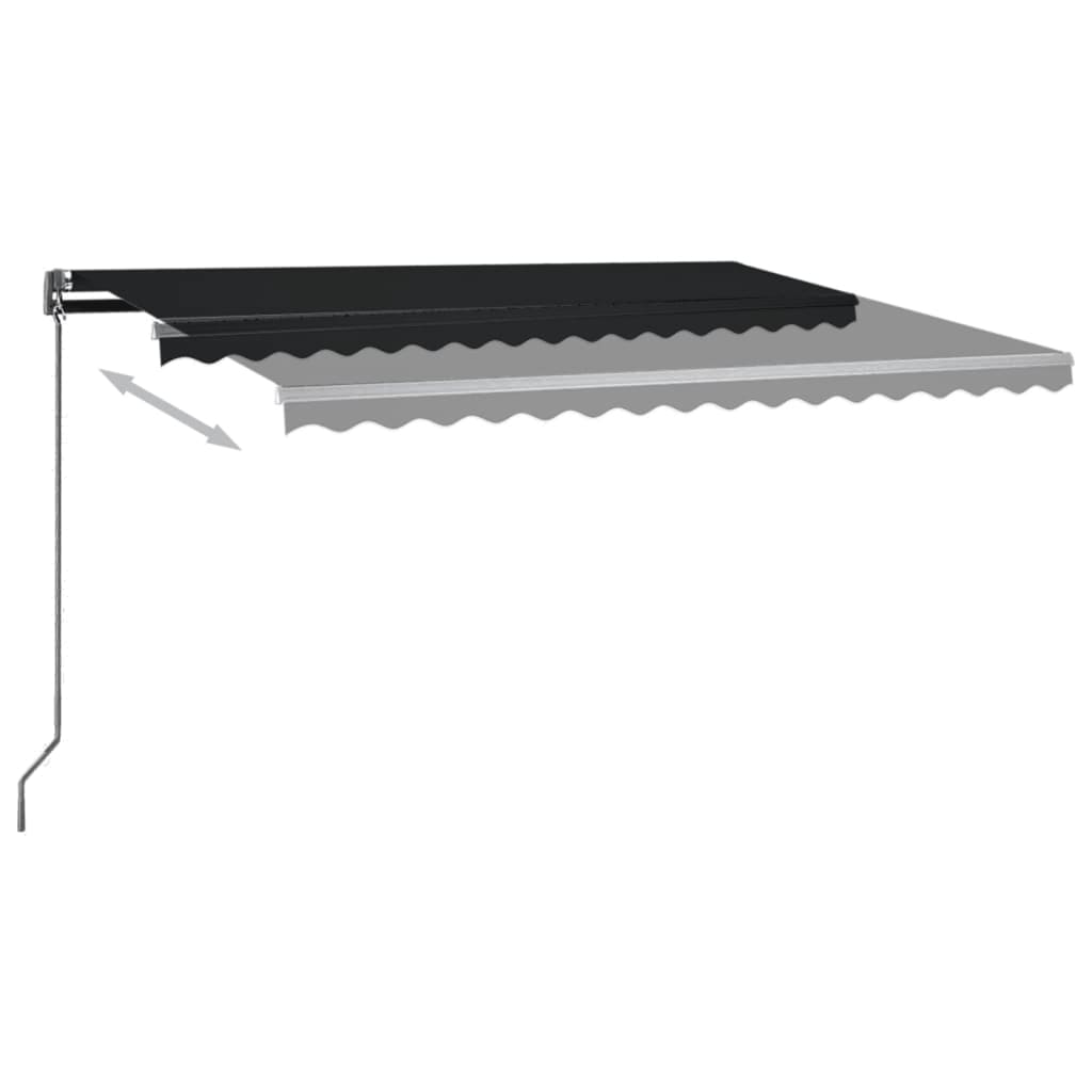 Copertină autonomă retractabilă automat, antracit, 400x300 cm