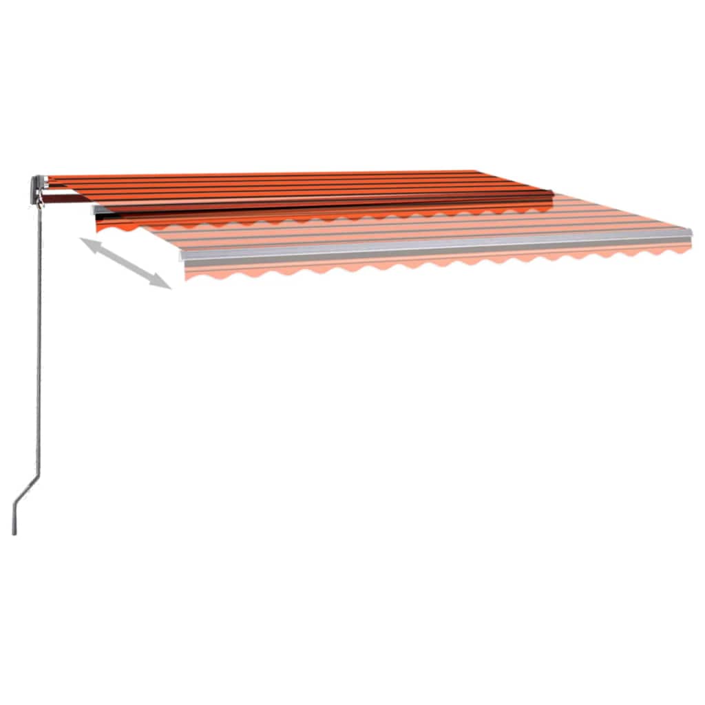 Copertină autonomă retractabilă automat oranj&maro 400x300 cm