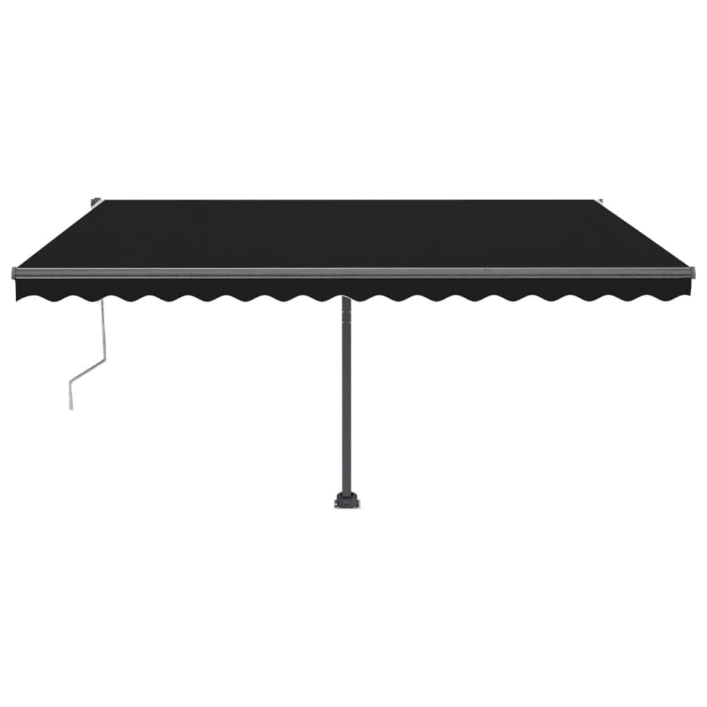 Copertină automată cu senzor vânt & LED, antracit, 400x300 cm