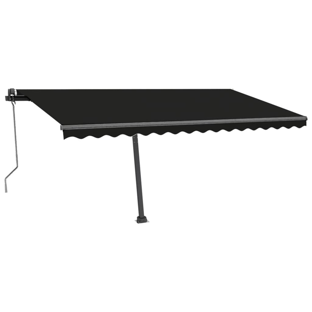 Copertină automată cu senzor vânt & LED, antracit, 400x300 cm