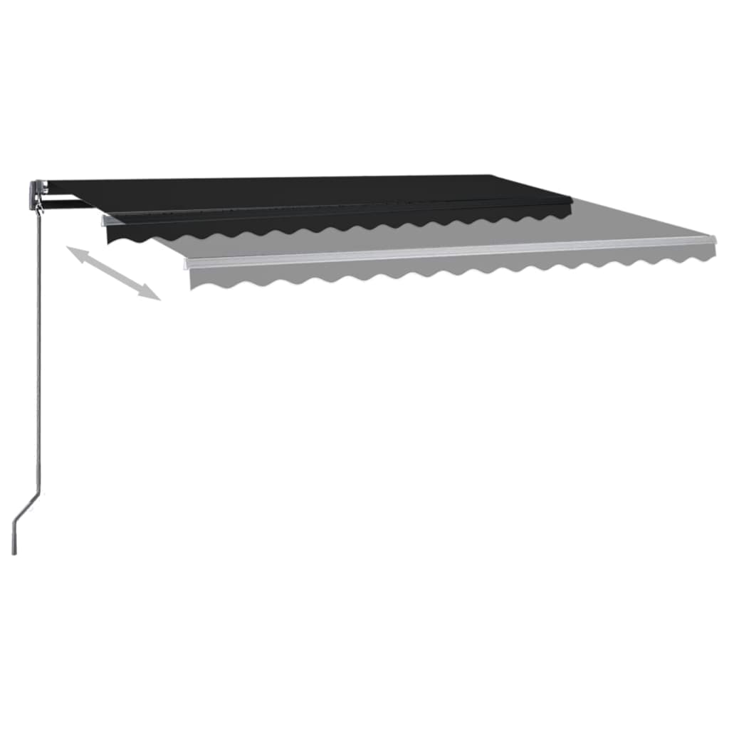 Copertină automată cu senzor vânt & LED, antracit, 400x300 cm