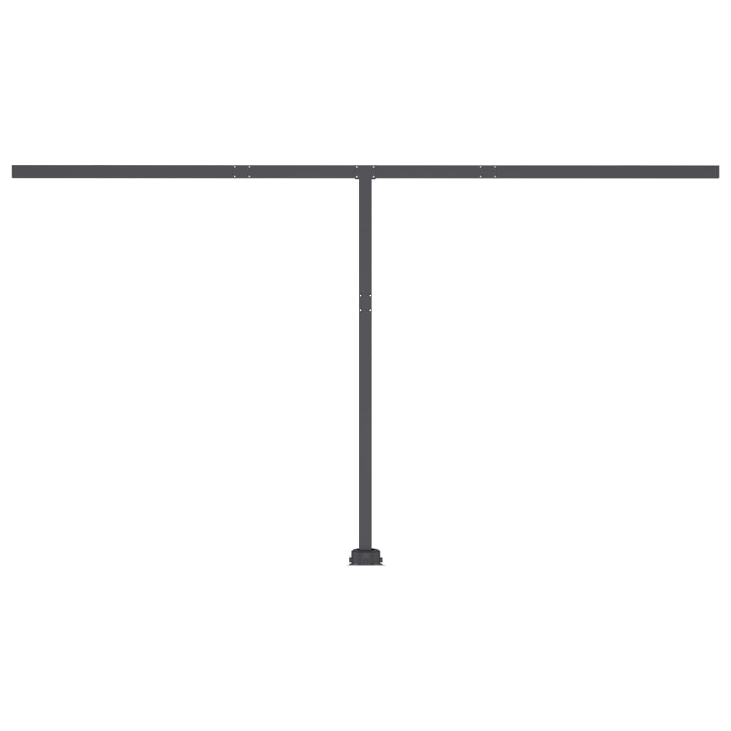Copertină automată cu senzor vânt & LED, antracit, 400x300 cm