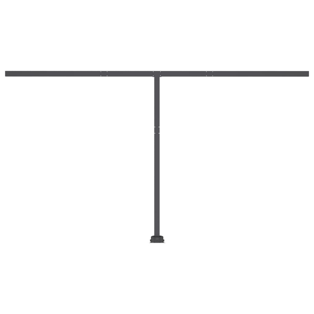 Copertină retractabilă manual cu LED, albastru&alb, 450x300 cm
