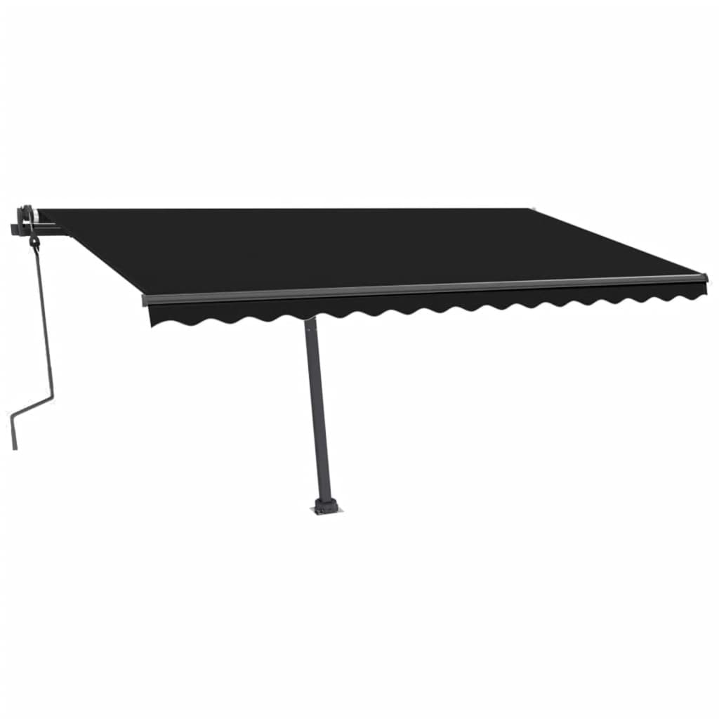 Copertină retractabilă manual cu LED, antracit, 450x300 cm