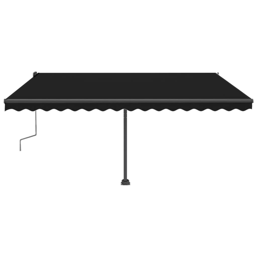 Copertină retractabilă manual cu LED, antracit, 450x300 cm