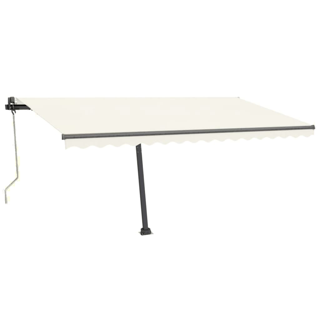 Copertină automată cu senzor vânt & LED, crem, 450x300 cm