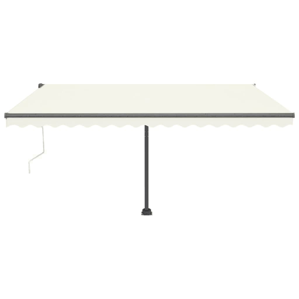 Copertină automată cu senzor vânt & LED, crem, 450x300 cm