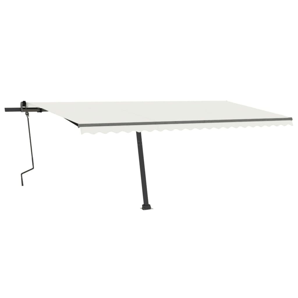Copertină autonomă retractabilă manual, crem, 500x300 cm