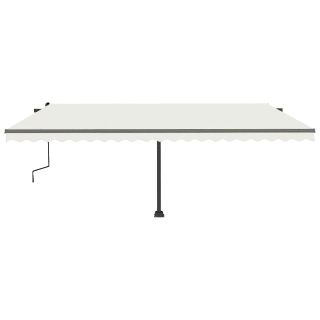 Copertină autonomă retractabilă manual, crem, 500x300 cm