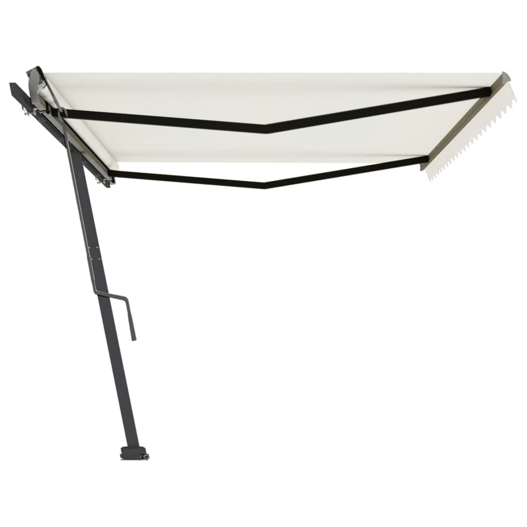 Copertină autonomă retractabilă manual, crem, 500x300 cm