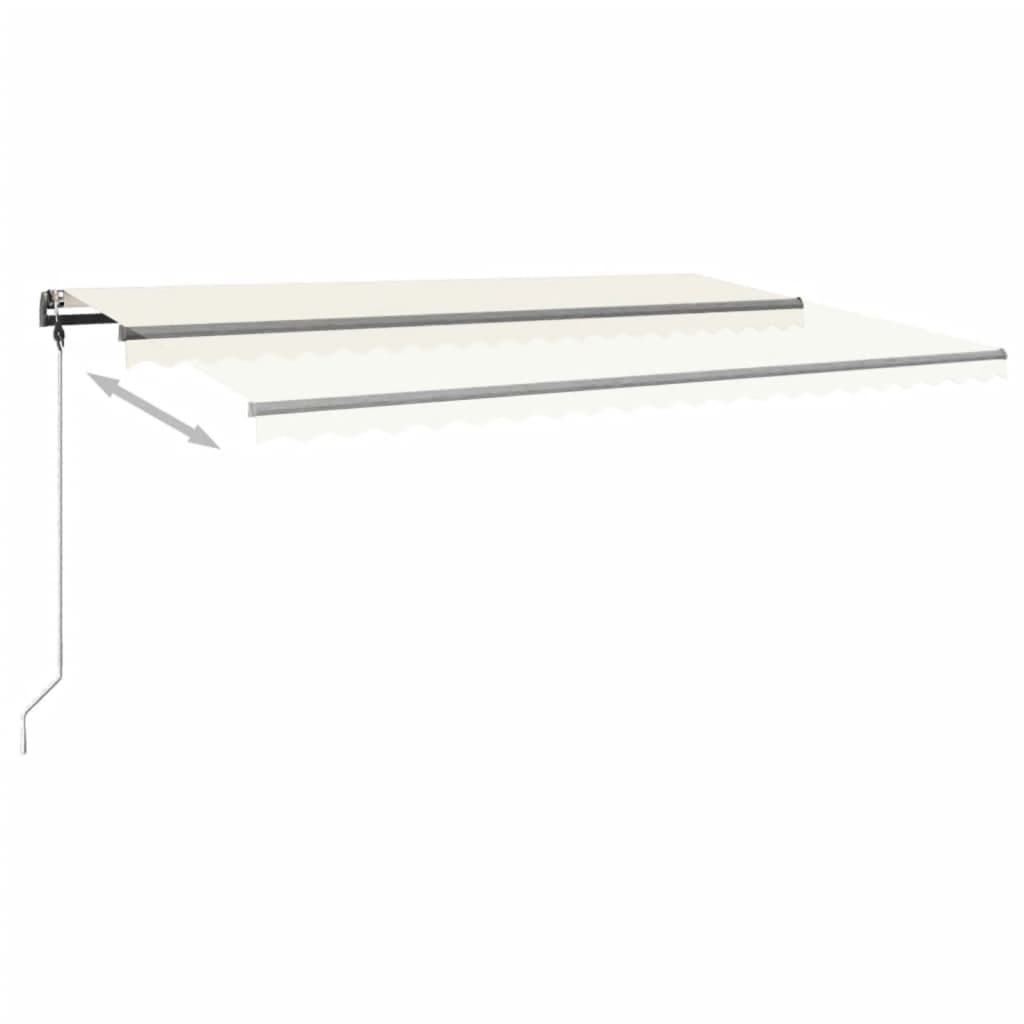 Copertină autonomă retractabilă manual, crem, 500x300 cm