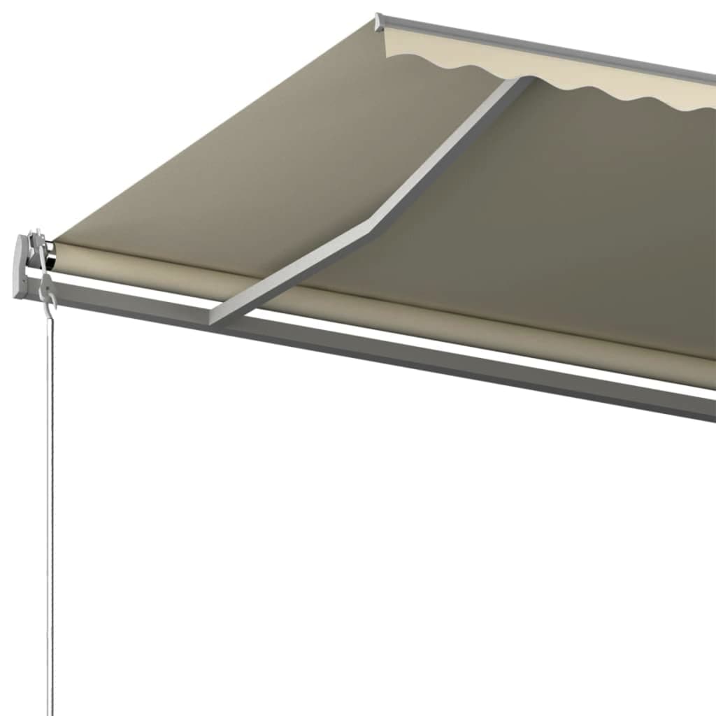 Copertină autonomă retractabilă manual, crem, 500x300 cm